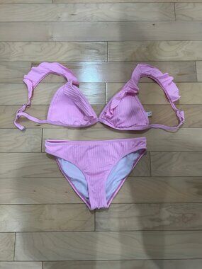 Women two piece ruffle bikini set
